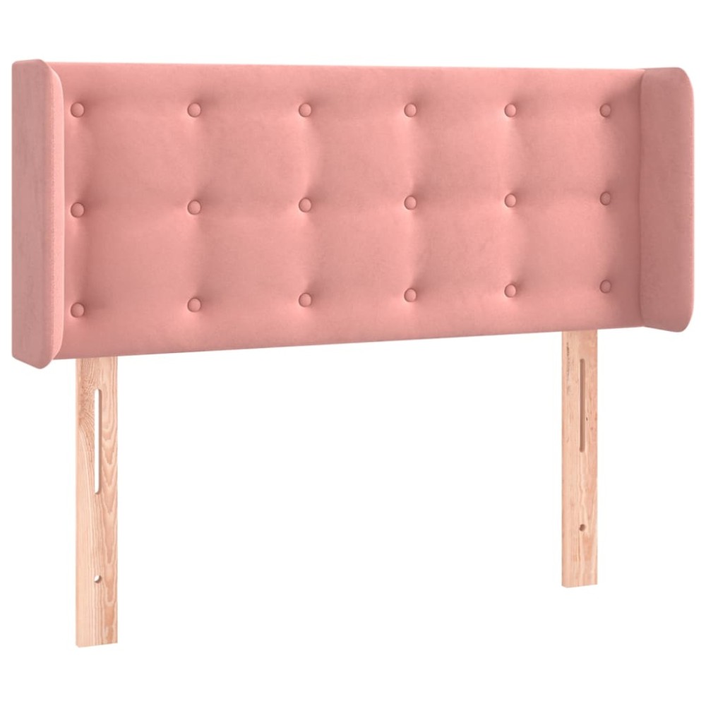 vidaXL Tăblie de pat cu aripioare roz 83x16x78/88 cm catifea