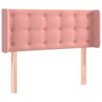 vidaXL Tăblie de pat cu aripioare roz 93x16x78/88 cm catifea
