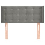vidaXL Tăblie de pat cu aripioare gri deschis 103x16x78/88 cm catifea