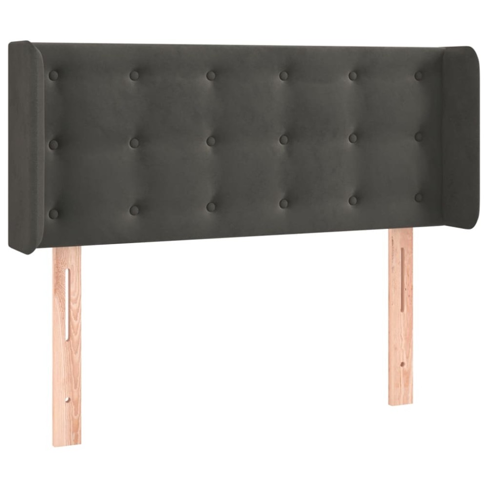 vidaXL Tăblie de pat cu aripioare gri închis 103x16x78/88 cm catifea