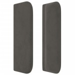 vidaXL Tăblie de pat cu aripioare gri închis 103x16x78/88 cm catifea