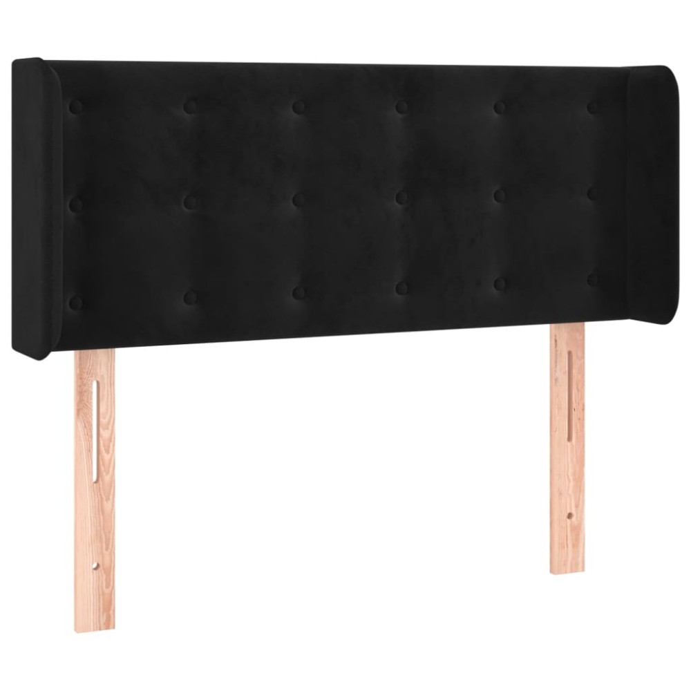 vidaXL Tăblie de pat cu aripioare negru 103x16x78/88 cm catifea