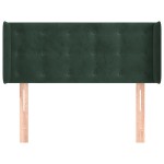 vidaXL Tăblie de pat cu aripioare verde închis 103x16x78/88 cm catifea