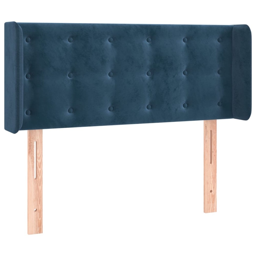 vidaXL Tăblie pat cu aripioare albastru închis 103x16x78/88 cm catifea