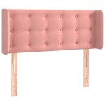 vidaXL Tăblie de pat cu aripioare roz 103x16x78/88 cm catifea