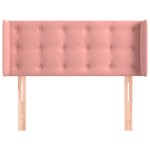 vidaXL Tăblie de pat cu aripioare roz 103x16x78/88 cm catifea