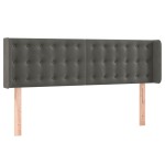 vidaXL Tăblie de pat cu aripioare gri închis 147x16x78/88 cm catifea