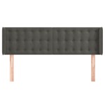 vidaXL Tăblie de pat cu aripioare gri închis 147x16x78/88 cm catifea