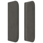 vidaXL Tăblie de pat cu aripioare gri închis 147x16x78/88 cm catifea