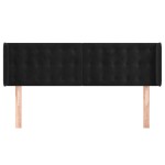vidaXL Tăblie de pat cu aripioare negru 147x16x78/88 cm catifea