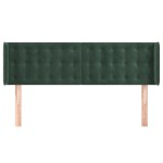 vidaXL Tăblie de pat cu aripioare verde închis 147x16x78/88 cm catifea