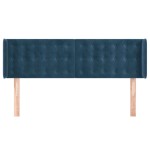 vidaXL Tăblie pat cu aripioare albastru închis 147x16x78/88 cm catifea