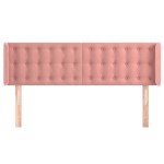 vidaXL Tăblie de pat cu aripioare roz 147x16x78/88 cm catifea