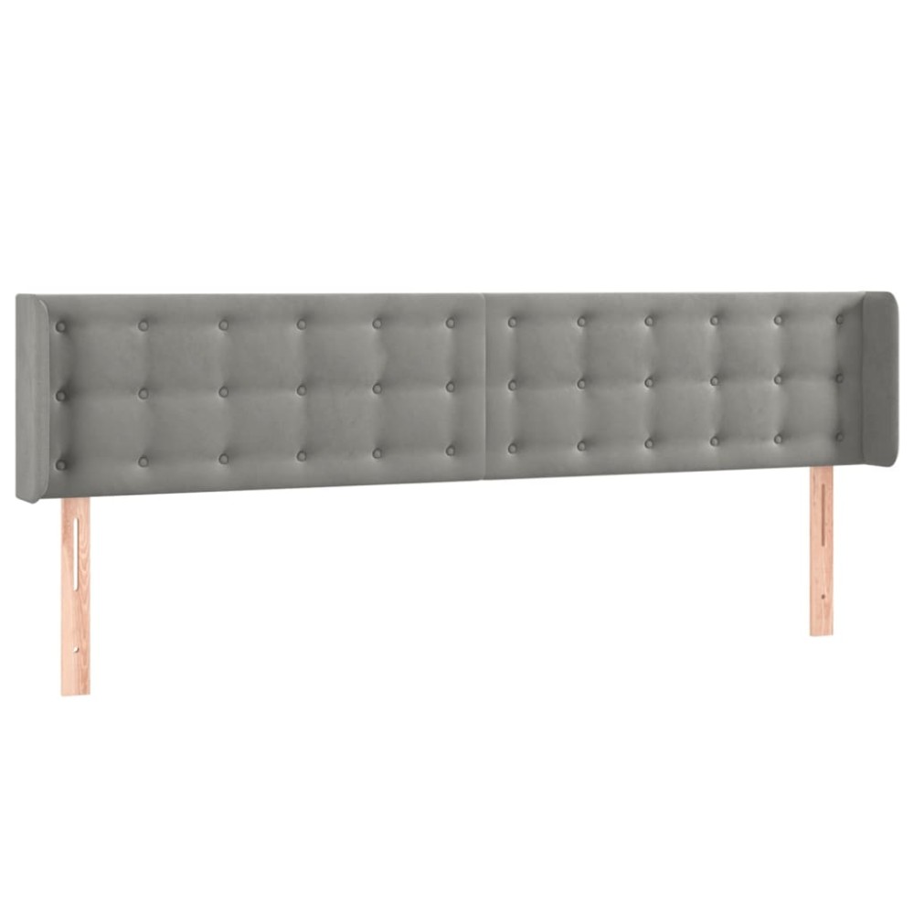 vidaXL Tăblie de pat cu aripioare gri deschis 163x16x78/88 cm catifea