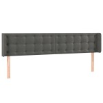 vidaXL Tăblie de pat cu aripioare gri închis 163x16x78/88 cm catifea vidaXL Tăblie de pat cu aripioare gri închis 163x16x78/88 cm catifea