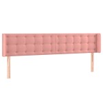vidaXL Tăblie de pat cu aripioare roz 163x16x78/88 cm catifea