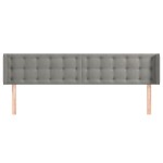 vidaXL Tăblie de pat cu aripioare gri deschis 183x16x78/88 cm catifea vidaXL Tăblie de pat cu aripioare gri deschis 183x16x78/88 cm catifea