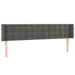 vidaXL Tăblie de pat cu aripioare gri închis 183x16x78/88 cm catifea vidaXL Tăblie de pat cu aripioare gri închis 183x16x78/88 cm catifea