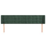vidaXL Tăblie de pat cu aripioare verde închis 183x16x78/88 cm catifea vidaXL Tăblie de pat cu aripioare verde închis 183x16x78/88 cm catifea