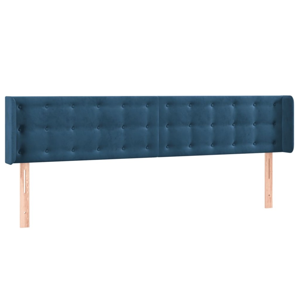 vidaXL Tăblie pat cu aripioare albastru închis 183x16x78/88 cm catifea
