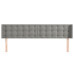 vidaXL Tăblie de pat cu aripioare gri deschis 203x16x78/88 cm catifea