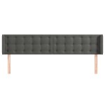 vidaXL Tăblie de pat cu aripioare gri închis 203x16x78/88 cm catifea