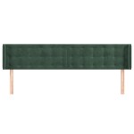 vidaXL Tăblie de pat cu aripioare verde închis 203x16x78/88 cm catifea