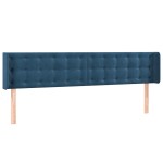 vidaXL Tăblie pat cu aripioare albastru închis 203x16x78/88 cm catifea