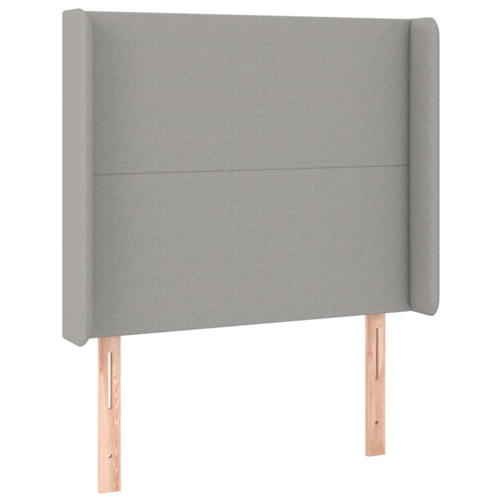 vidaXL Tăblie de pat cu aripioare gri deschis 83x16x118/128 cm textil