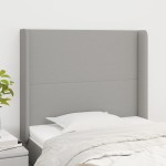 vidaXL Tăblie de pat cu aripioare gri deschis 83x16x118/128 cm textil vidaXL Tăblie de pat cu aripioare gri deschis 83x16x118/128 cm textil