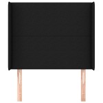 vidaXL Tăblie de pat cu aripioare, negru, 83x16x118/128 cm, textil vidaXL Tăblie de pat cu aripioare, negru, 83x16x118/128 cm, textil