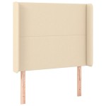 vidaXL Tăblie de pat cu aripioare, crem, 83x16x118/128 cm, textil