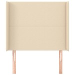 vidaXL Tăblie de pat cu aripioare, crem, 83x16x118/128 cm, textil