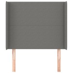 vidaXL Tăblie de pat cu aripioare gri închis 103x16x118/128 cm textil