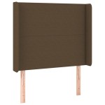 vidaXL Tăblie de pat cu aripioare maro închis 103x16x118/128 cm textil