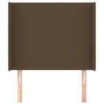 vidaXL Tăblie de pat cu aripioare maro închis 103x16x118/128 cm textil