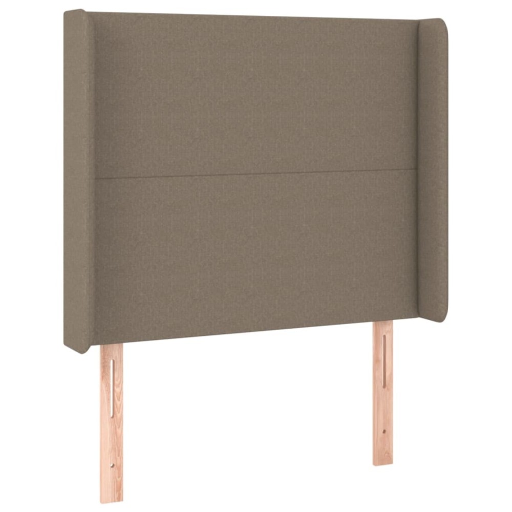 vidaXL Tăblie de pat cu aripioare gri taupe 103x16x118/128 cm textil