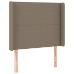 vidaXL Tăblie de pat cu aripioare gri taupe 103x16x118/128 cm textil
