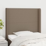 vidaXL Tăblie de pat cu aripioare gri taupe 103x16x118/128 cm textil