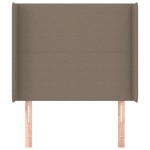 vidaXL Tăblie de pat cu aripioare gri taupe 103x16x118/128 cm textil