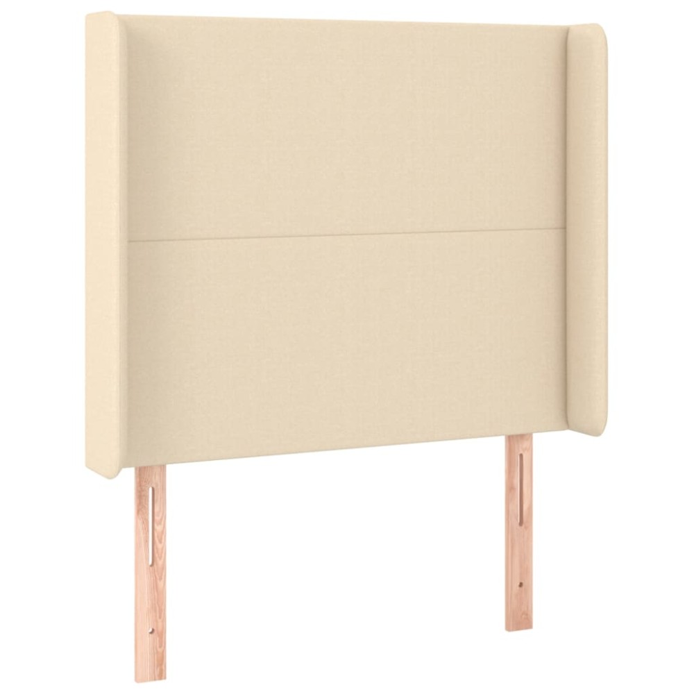 vidaXL Tăblie de pat cu aripioare, crem, 103x16x118/128 cm, textil