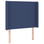 vidaXL Tăblie de pat cu aripioare, albastru, 103x16x118/128 cm, textil