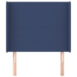 vidaXL Tăblie de pat cu aripioare, albastru, 103x16x118/128 cm, textil