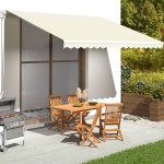 vidaXL Pânză de rezervă copertină, crem, 4,5x3,5 m vidaXL Pânză de rezervă copertină, crem, 4,5x3,5 m
