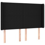 vidaXL Tăblie de pat cu aripioare, negru, 147x16x118/128 cm, textil