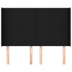 vidaXL Tăblie de pat cu aripioare, negru, 147x16x118/128 cm, textil