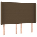 vidaXL Tăblie de pat cu aripioare maro închis 147x16x118/128 cm textil