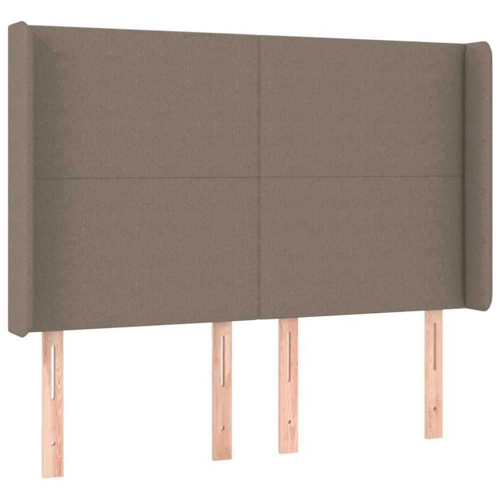 vidaXL Tăblie de pat cu aripioare gri taupe 147x16x118/128 cm textil