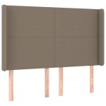 vidaXL Tăblie de pat cu aripioare gri taupe 147x16x118/128 cm textil