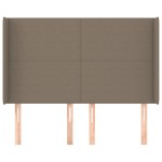 vidaXL Tăblie de pat cu aripioare gri taupe 147x16x118/128 cm textil